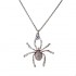 Fashion Spider Pendant Rhinestone Chain Antique Silver Necklace Women's Jewelry