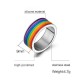 Fashion Stainless Steel Finger Ring Rainbow Silicone Ring for Women Men LGBT Band Unisex Jewelry