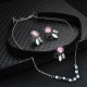 Fashion Women Jewelry Set Colorful Geometric Figure Group Double Layer Choker Piercing Earrings