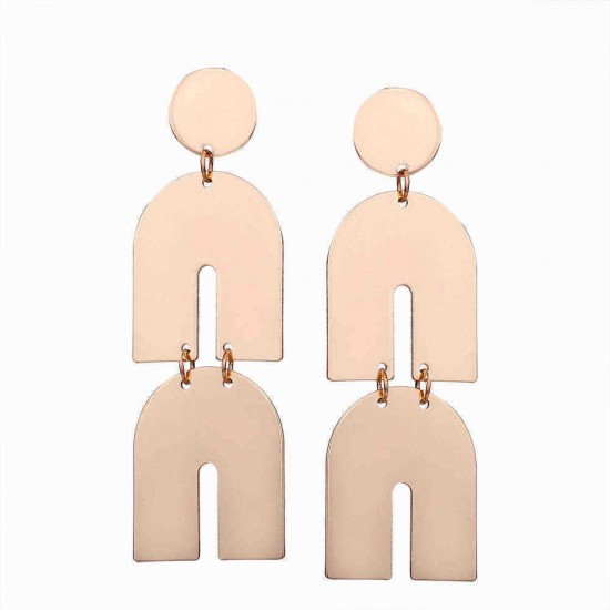 Fashion Zinc Alloy Irregular Ear Stud Glossy Metal Exaggerated Earrings for Women