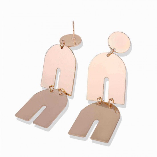 Fashion Zinc Alloy Irregular Ear Stud Glossy Metal Exaggerated Earrings for Women