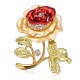 Flower Leaves Crystal Rhinestone Alloy Brooch Pin Accessories