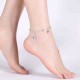 Flower Pendant Silver Plated Anklet Star and Moon Shaped Foot Chain