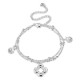 Flower Pendant Silver Plated Anklet Star and Moon Shaped Foot Chain