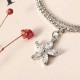 Flower Pendant Zircon Platinum Plated Anklet Double Layer Foot Cup Chain