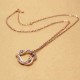 Full Crystal Twine Double Hearts Pendant Necklace For Women