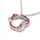 Full Crystal Twine Double Hearts Pendant Necklace For Women