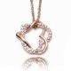 Full Crystal Twine Double Hearts Pendant Necklace For Women