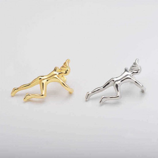 Funny Figure Gymnast Human Shape Earring No Piercing Ear Clip Trendy Earrings for Women