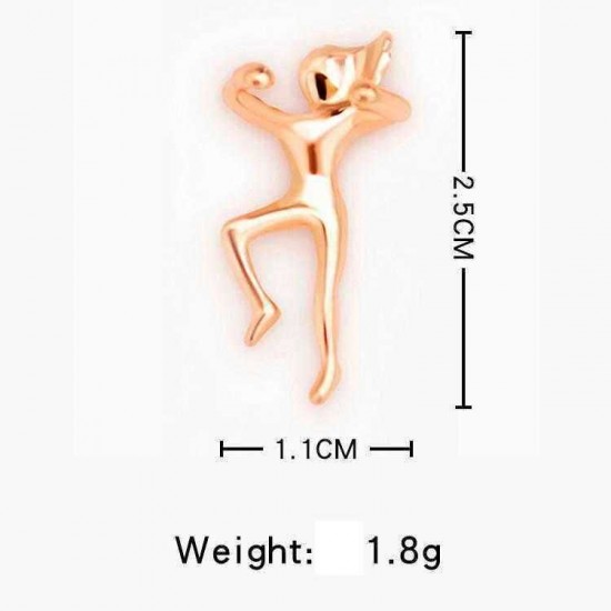 Funny Figure Gymnast Human Shape Earring No Piercing Ear Clip Trendy Earrings for Women