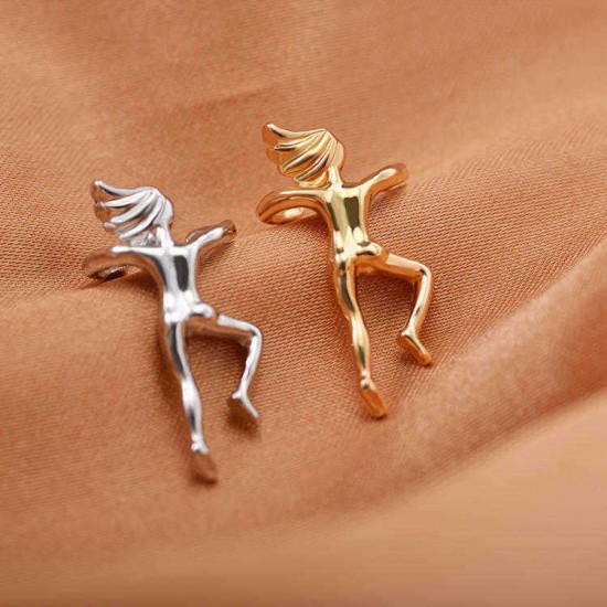 Funny Figure Gymnast Human Shape Earring No Piercing Ear Clip Trendy Earrings for Women