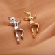 Funny Figure Gymnast Human Shape Earring No Piercing Ear Clip Trendy Earrings for Women