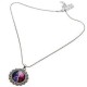 Galaxy Sky Nebula Space Glass Cabochon Silver Alloy Pendant Necklace