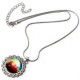 Galaxy Sky Nebula Space Glass Cabochon Silver Alloy Pendant Necklace