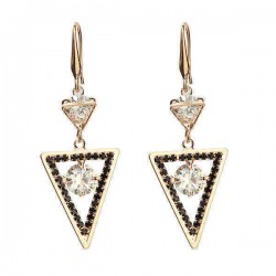 Geometric Shape Zircon Ear Drop Unique Long Earrings