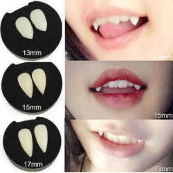 Get Coupons Halloween Cosplay Vampire Fangs Werewolf Teeth Fancy Dress Costume Accessory Tooth