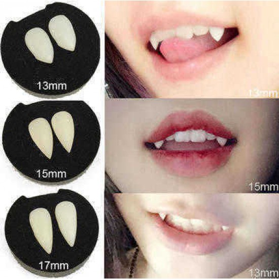 Get Coupons Halloween Cosplay Vampire Fangs Werewolf Teeth Fancy Dress Costume Accessory Tooth