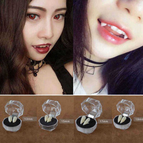 Get Coupons Halloween Cosplay Vampire Fangs Werewolf Teeth Fancy Dress Costume Accessory Tooth