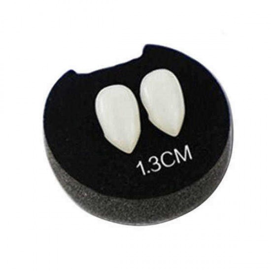 Get Coupons Halloween Cosplay Vampire Fangs Werewolf Teeth Fancy Dress Costume Accessory Tooth