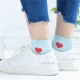 Girls Women Cotton Love Heart Socks Casual College Style Soft Ankle Low Boat Socks