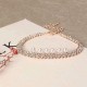 Gold Plated Artificial Pearl Cup Chain Shiny Adjustable Anklet Women Jewelry