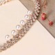 Gold Plated Artificial Pearl Cup Chain Shiny Adjustable Anklet Women Jewelry