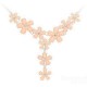 Gold Plated Chain Resin Flower Statement Choker Necklace For Women