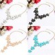 Gold Plated Chain Resin Flower Statement Choker Necklace For Women