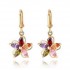 Gold Plated Colorful Zircon Crystal Flower Earrings Ear Studs For Women