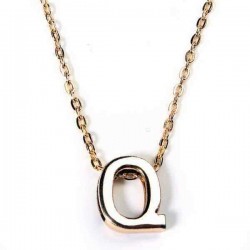 Gold Plated Letter Alphabet Name Pendant Chain Necklace Unisex Jewelry