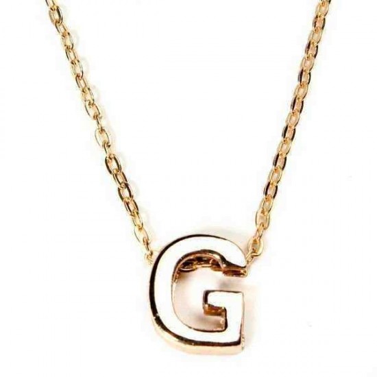 Gold Plated Letter Alphabet Name Pendant Chain Necklace Unisex Jewelry