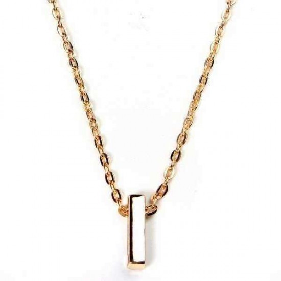 Gold Plated Letter Alphabet Name Pendant Chain Necklace Unisex Jewelry