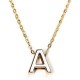 Gold Plated Letter Alphabet Name Pendant Chain Necklace Unisex Jewelry