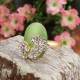 Gold Plated Lovely Crystal Little Feet Alloy Opal Rings For Women