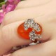 Gold Plated Lovely Crystal Little Feet Alloy Opal Rings For Women