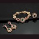 Gold Plated Rhinestone Crystal Wedding Party Necklace Bracelet Ring Earring Set Jewelry Set For Women