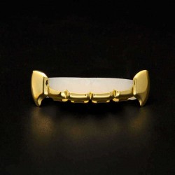 Gold Plated Teeth Hip-Hop Top & Bottom Mouth Grillz Caps