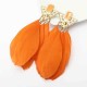 Gold Plated Triangle Goose Feather Drop Earrings Women Jewelry