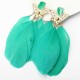 Gold Plated Triangle Goose Feather Drop Earrings Women Jewelry