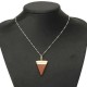 Gold Plated Triangle Natural Stone Quartz Necklace Pendant