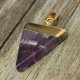 Gold Plated Triangle Natural Stone Quartz Necklace Pendant