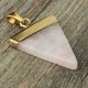 Gold Plated Triangle Natural Stone Quartz Necklace Pendant