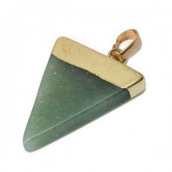 Gold Plated Triangle Natural Stone Quartz Necklace Pendant