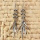 Gold Silver Beads Spike Rivet Long Tassel Ear Drop Earrings For Women