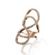 Gold Silver Infinity 8 Shaped Rhinestone Alloy Ring For Women