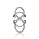 Gold Silver Infinity 8 Shaped Rhinestone Alloy Ring For Women