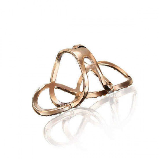 Gold Silver Infinity 8 Shaped Rhinestone Alloy Ring For Women