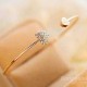 Gold Silver Plated Double Rhinestone Peach Hearts Cuff Bracelet Bangle