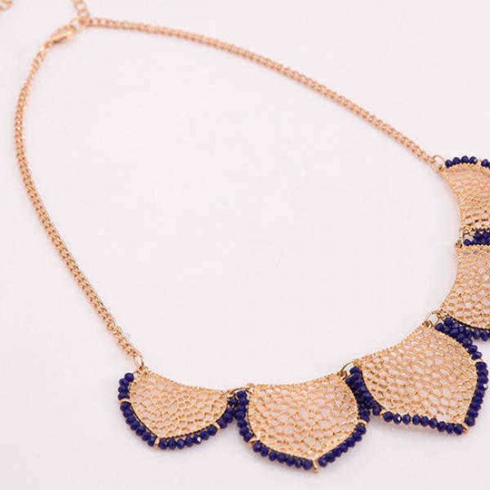 Gold Statement Collar Chain Leaves Choker Colar Pendant Necklace For Women