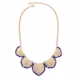 Gold Statement Collar Chain Leaves Choker Colar Pendant Necklace For Women